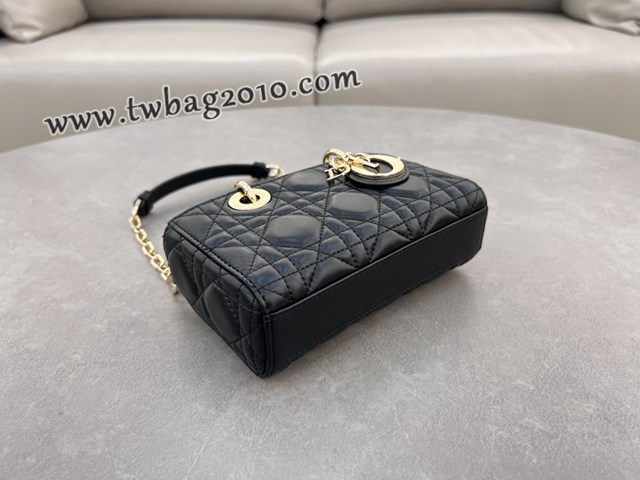 Dior专柜新款迪奥高仿原单黑色羊皮Lady D-Joy手袋手提肩背斜挎女包 djfk1834